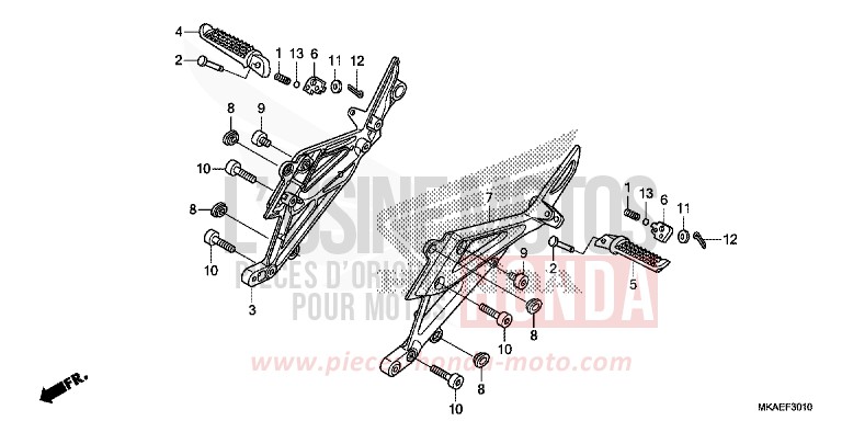 SOZIUS-FUSSRASTE von Integra 750 MAT BALLISTIC BLACK METALLIC (NHA86) von 2019